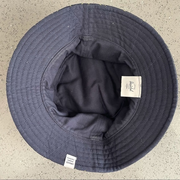 Herschel Denim Supply Navy Yellow Lines Bucket Hat - Picture 5 of 10